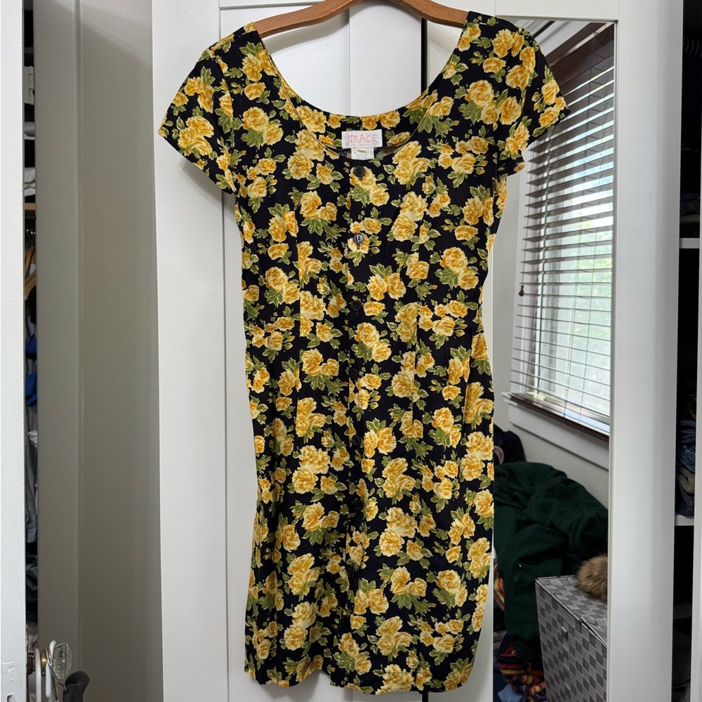 Floral Button Front Dress